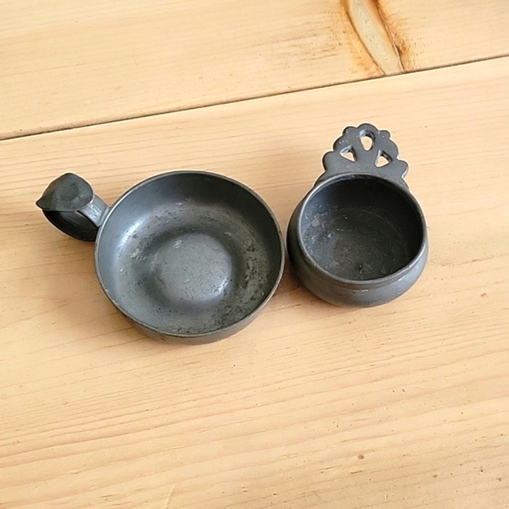 Vintage Metal Porringer and Wine Tasting Cup